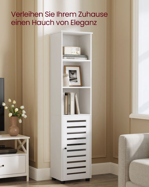 Rootz Tall Cabinet - Storage Unit - Organizer - 3 Open Compartments - White - 30cm x 40cm x 167cm
