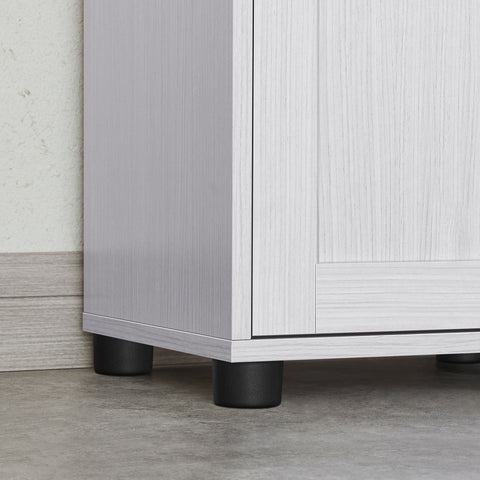 Rootz Bathroom Cabinet - White Wood Grain Storage Unit - Chipboard Glass - 4.5kg Drawer Capacity - 9kg Shelf Capacity - 40cm x 30cm x 165cm