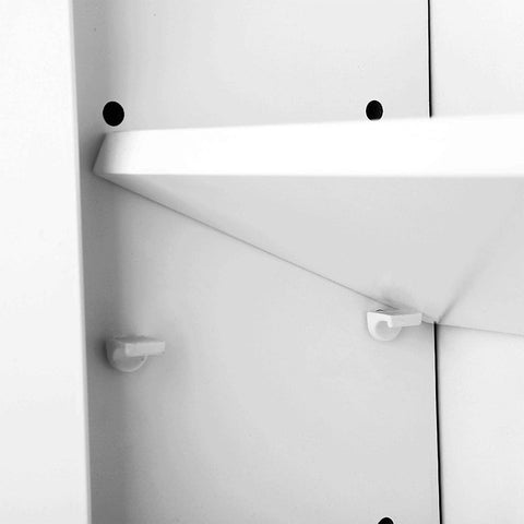 Rootz White Mirror Cabinet - Wall Mounted Storage - Bathroom Shelf - Space-Saving - 60cm x 15cm x 55cm