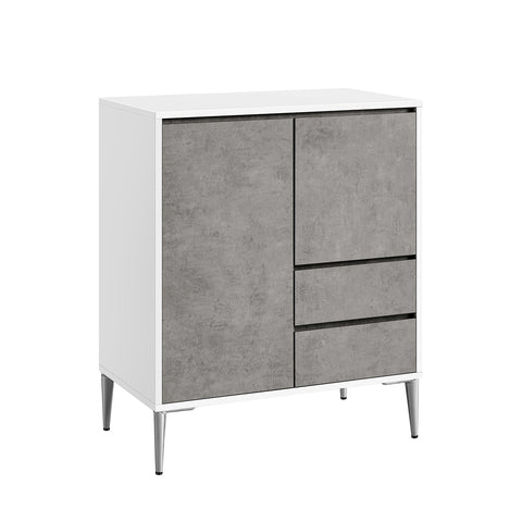 Rootz Storage Cabinet - Organizer - Container -White- Grey - Space-Saving - 40cm x 70cm x 85cm