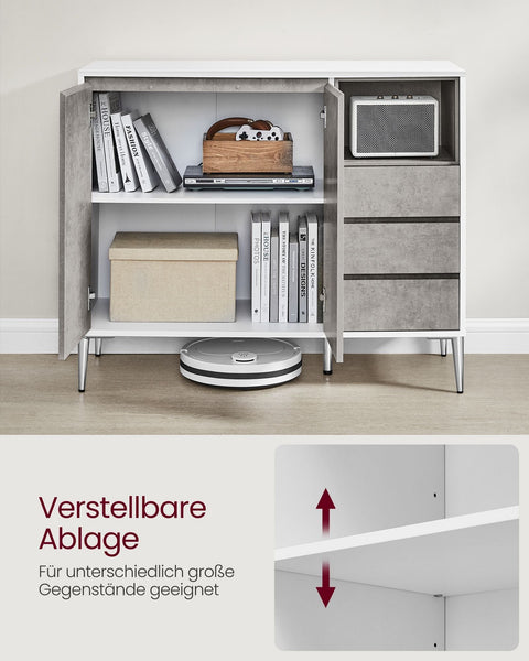 Rootz Storage Cabinet - Cupboard - Organizer - Modern Design - 90cm x 40cm x 120cm