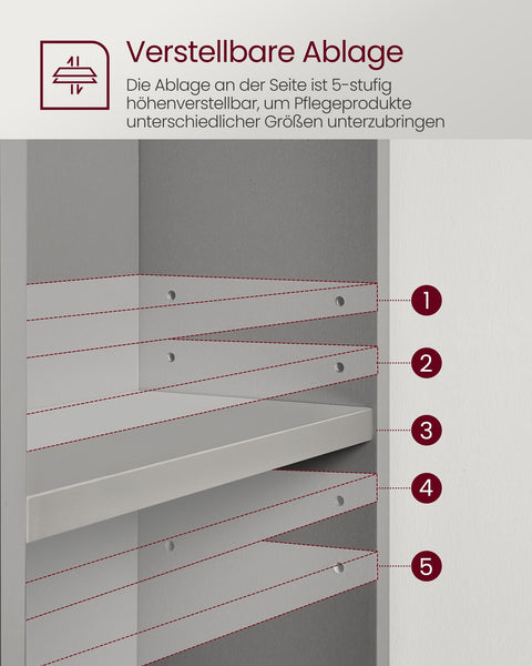 Rootz Dove Gray MDF Sink Base Cabinet - Bathroom Vanity - Storage Unit - Spacious Interior - Easy Assembly - 30cm x 80cm x 64cm
