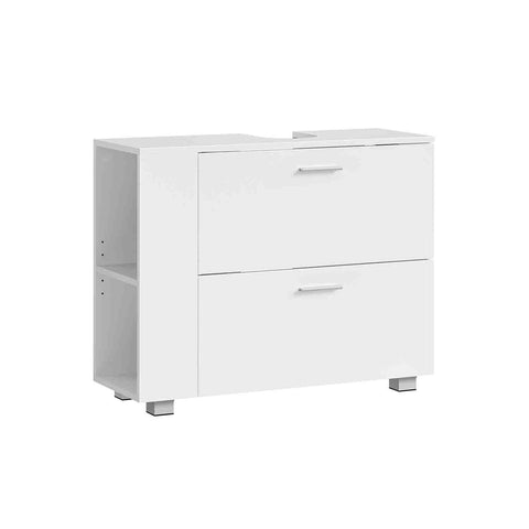 Rootz Cloud White MDF Sink Base Cabinet - Bathroom Vanity - Storage Unit - Spacious Interior - Easy Assembly - 30cm x 80cm x 64cm