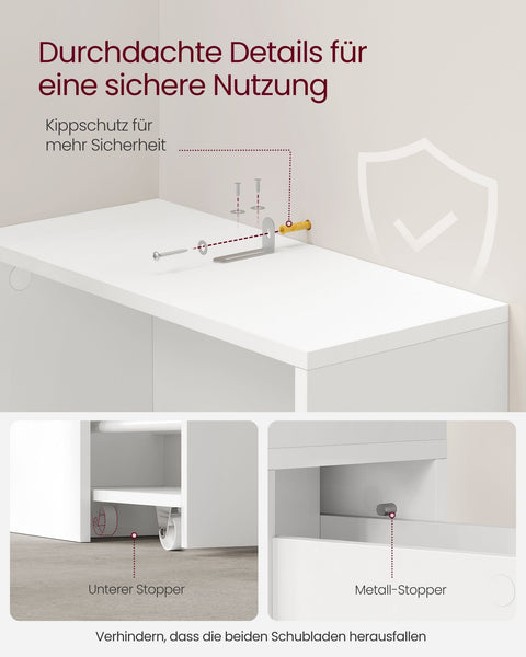 Rootz Bathroom Cabinet - Storage Unit - Chipboard Organizer - Classic White - Spacious Design - Easy Assembly - Anti-Tip Feature - 40cm x 18cm x 134.4cm