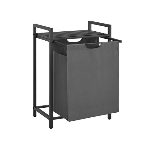 Rootz Laundry Collector - Storage Organizer - Clothes Bin - Metal Frame - Black/Grey - 65cm x 40cm x 75cm