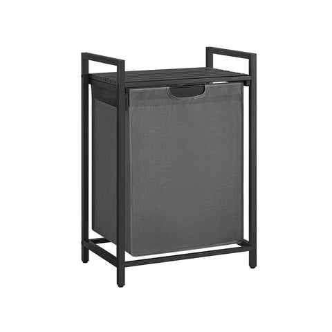Rootz Laundry Collector - Storage Organizer - Clothes Bin - Metal Frame - Black/Grey - 65cm x 40cm x 75cm