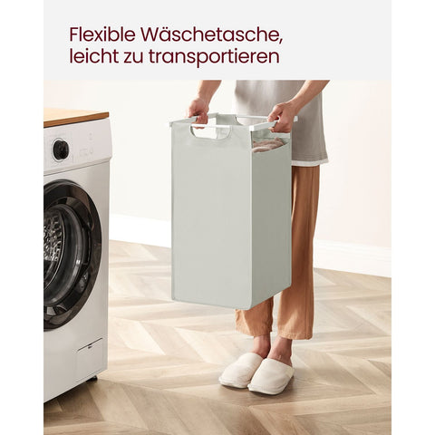 Rootz 3 Tier Laundry Basket with Shelves - White Storage Organizer - MDF Steel Construction - Oxford Cloth Bags - Heavy Duty - 73cm x 33cm x 92cm
