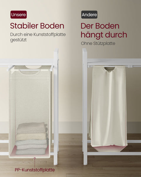 Rootz Laundry Basket - Clothes Hamper - Storage Organizer - Multi-compartment Design - 116cm x 33cm x 72cm