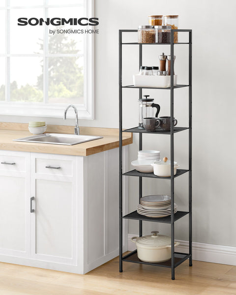 Rootz Black Steel Bathroom Shelf - Storage Rack - Organizer - Durable Material - Easy Assembly - Space Saving Design - 38.1cm x 30cm x 156.7cm