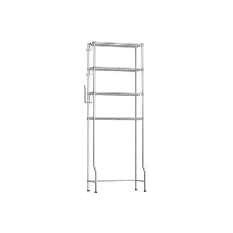 Rootz Metal Toilet Shelf - Bathroom Organizer - Storage Rack - Dove Gray - Sturdy Construction - Easy Assembly - Space Saving - 30cm x 63cm x 176cm