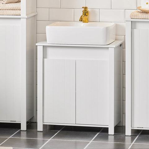 Rootz Sink Base Cabinet - Bathroom Cabinet - Under Sink Storage - Adjustable Shelf - Moisture Resistant - Easy Assembly - 60cm x 65.5cm x 34cm