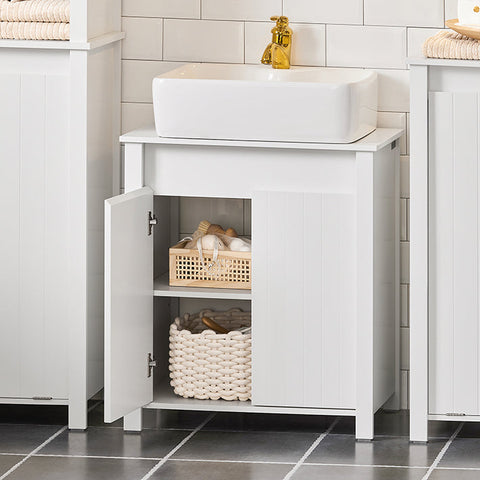 Rootz Sink Base Cabinet - Bathroom Cabinet - Under Sink Storage - Adjustable Shelf - Moisture Resistant - Easy Assembly - 60cm x 65.5cm x 34cm