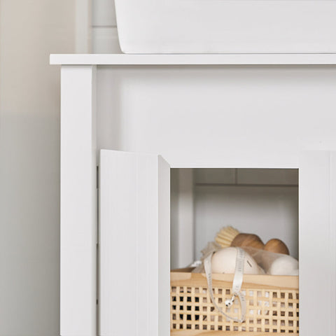 Rootz Sink Base Cabinet - Bathroom Cabinet - Under Sink Storage - Adjustable Shelf - Moisture Resistant - Easy Assembly - 60cm x 65.5cm x 34cm