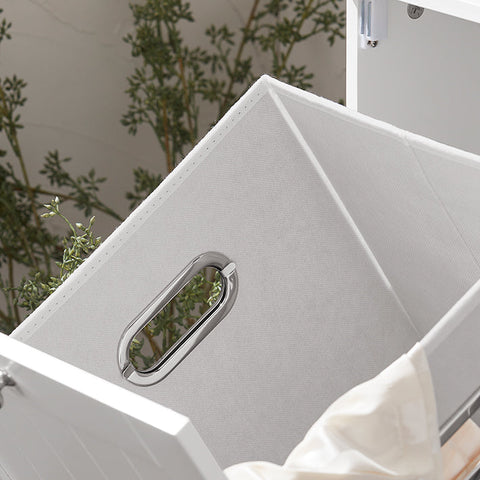Rootz Laundry Cupboard with Laundry Bag - Laundry Collector - Laundry Basket - MDF Construction - Easy Assembly - Spacious Storage - 60cm x 86cm x 37cm