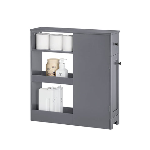 Rootz Narrow Gap Storage Trolley - Space Saver Cart - Slim Rolling Organizer - MDF Material - 20cm x 70cm x 65cm