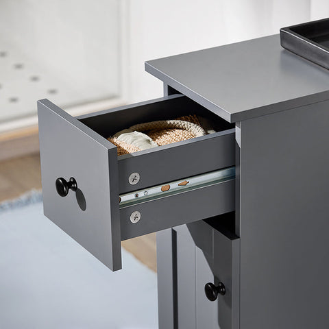 Rootz Narrow Gap Storage Trolley - Space Saver Cart - Slim Rolling Organizer - MDF Material - 20cm x 70cm x 65cm