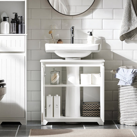 Rootz Sink Base Cabinet - Bathroom Cabinet - Washbasin Stand - Moisture Resistant - Easy Assembly - MDF Construction - 60cm x 60cm x 30cm