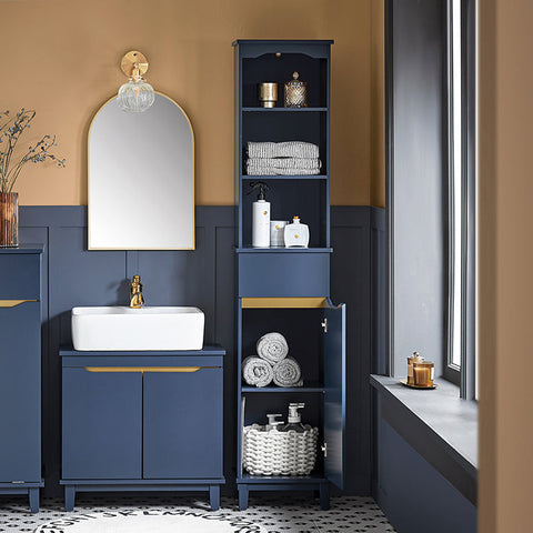 Rootz Tall Bathroom Cabinet - Storage Organizer - Shelving Unit - MDF & Pine Construction - Adjustable Shelf - Anti-Tip Design - 35cm x 170cm x 30cm