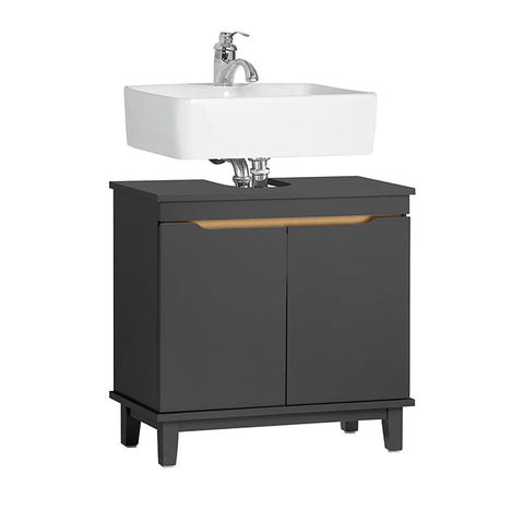 Rootz Base Cabinet - Cupboard - Storage Unit - Stable Pine Legs - 60x59x30cm - Hides Drainage System Perfectly
