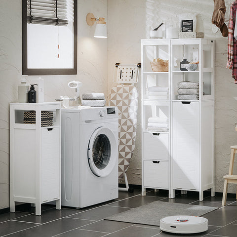Rootz Bathroom Storage Cabinet - Utility Cabinet - Organizer - MDF Material - 30cm x 145cm x 30cm. Ideal for Laundry, Towels & Accessories