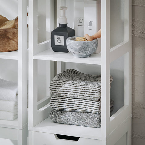 Rootz Bathroom Storage Cabinet - Utility Cabinet - Organizer - MDF Material - 30cm x 145cm x 30cm. Ideal for Laundry, Towels & Accessories