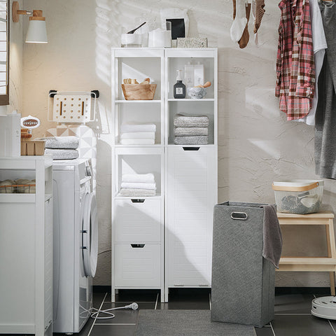 Rootz Bathroom Storage Cabinet - Utility Cabinet - Organizer - MDF Material - 30cm x 145cm x 30cm. Ideal for Laundry, Towels & Accessories