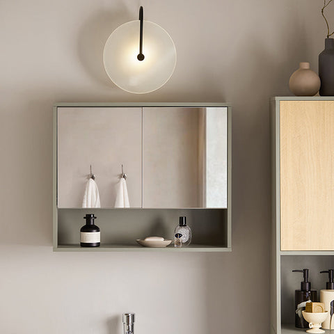 Rootz Bathroom Mirror Cabinet - Wall Cabinet - Storage Organizer - Space-Saving 2-in-1 Design - Adjustable Shelves - Easy Assembly - 60cm x 49.5cm x 20cm