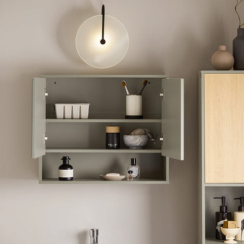 Rootz Bathroom Mirror Cabinet - Wall Cabinet - Storage Organizer - Space-Saving 2-in-1 Design - Adjustable Shelves - Easy Assembly - 60cm x 49.5cm x 20cm