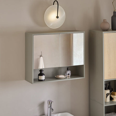 Rootz Bathroom Mirror Cabinet - Wall Cabinet - Storage Organizer - Space-Saving 2-in-1 Design - Adjustable Shelves - Easy Assembly - 60cm x 49.5cm x 20cm