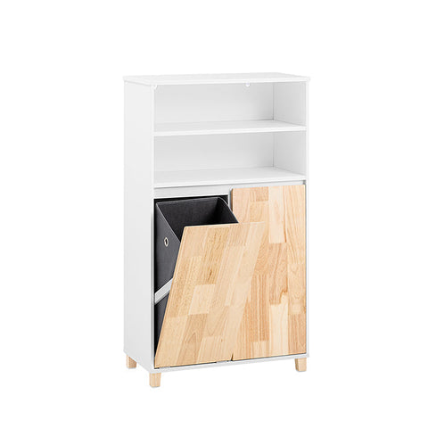 Rootz Wooden Linen Cupboard - Laundry Storage - Bathroom Cabinet - Spacious Organizer - 64cm x 110cm x 33cm. Easy Assembly - Durable Materials.