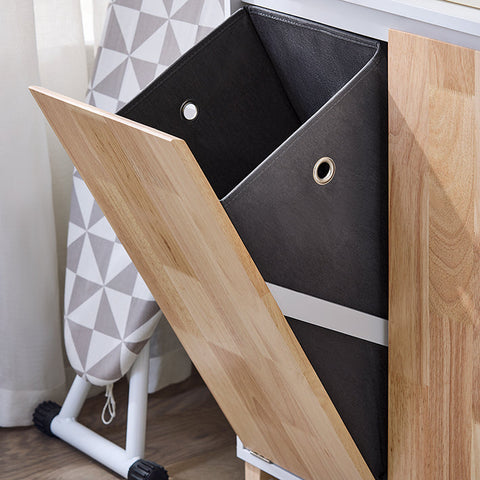 Rootz Wooden Linen Cupboard - Laundry Storage - Bathroom Cabinet - Spacious Organizer - 64cm x 110cm x 33cm. Easy Assembly - Durable Materials.
