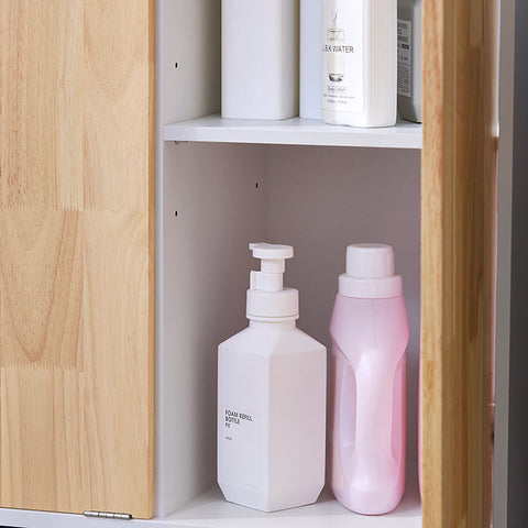 Rootz Wooden Linen Cupboard - Laundry Storage - Bathroom Cabinet - Spacious Organizer - 64cm x 110cm x 33cm. Easy Assembly - Durable Materials.