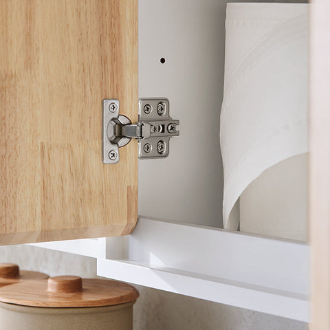 Rootz Wall Mounted Bathroom Cabinet - Storage Unit - Toilet Cabinet - MDF - Rubber Wood - 68cm x 48cm x 20cm