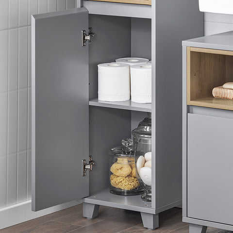 Rootz Tall Bathroom Storage Cabinet - Narrow Cabinet - Slim Storage Unit - Maximizes Space - 30x170x30cm