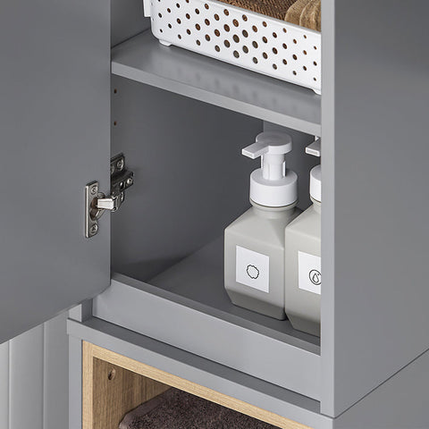 Rootz Tall Bathroom Storage Cabinet - Narrow Cabinet - Slim Storage Unit - Maximizes Space - 30x170x30cm