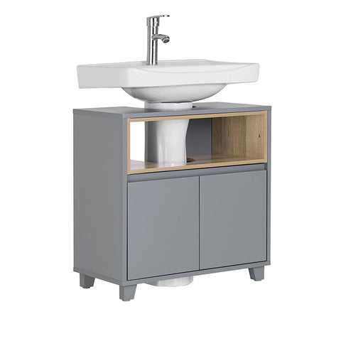 Rootz Sink Cabinet - Vanity Cabinet - Bathroom Storage - Enlarged Storage Space - 60x61x30cm - Water Resistant Silicone Foot Pads