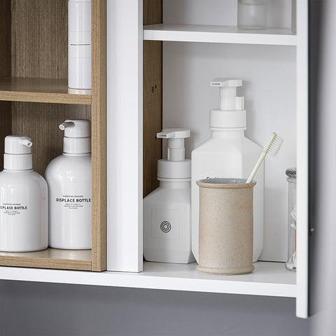 Rootz Wall Closet Mirror Door - Storage Cabinet - Bathroom Organizer - Adjustable Shelves - Compact Design - 60x45x20cm