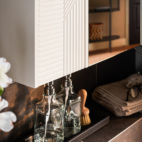 Rootz 2 in 1 Mirror Cabinet - Vanity Cabinet - Bathroom Organizer - Space-Saving - 60x46x15cm