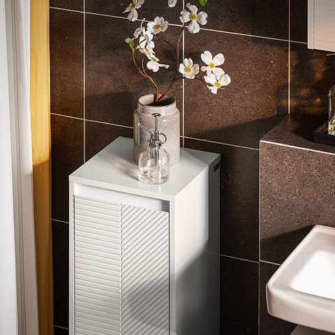 Rootz Laundry Basket Cabinet - Clothes Hamper - Storage Organizer - Space-Saving Design - 30x87x30cm