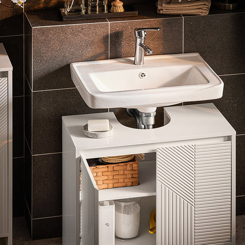 Rootz MDF Base Cabinet - Bathroom Storage Unit - Adjustable Shelves Organizer - Space-Saving Design - 60x61x30cm