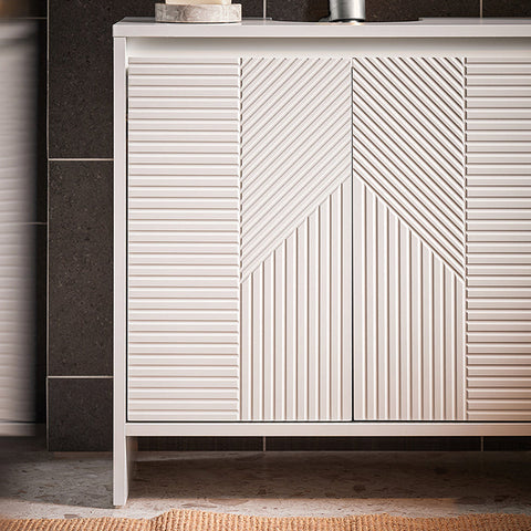 Rootz MDF Base Cabinet - Bathroom Storage Unit - Adjustable Shelves Organizer - Space-Saving Design - 60x61x30cm