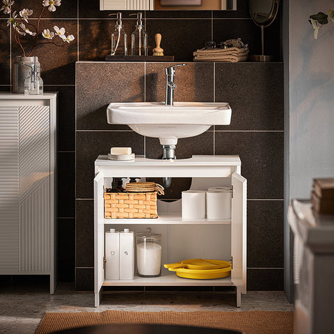 Rootz MDF Base Cabinet - Bathroom Storage Unit - Adjustable Shelves Organizer - Space-Saving Design - 60x61x30cm