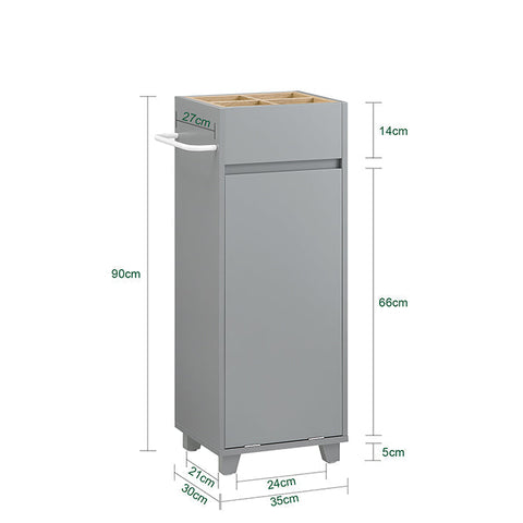 Rootz Bathroom Storage Cabinet - Organizer Shelf - Laundry Shelf - Moisture Protection - 35x90x30cm