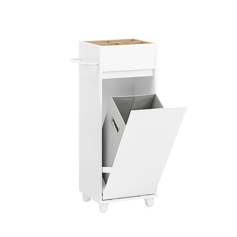 Rootz Bathroom Storage Cabinet - Organizer Shelf - Closet Unit - Removable Laundry Bag - 35x90x30cm - Prevents Rot with Silicone Foot Pads