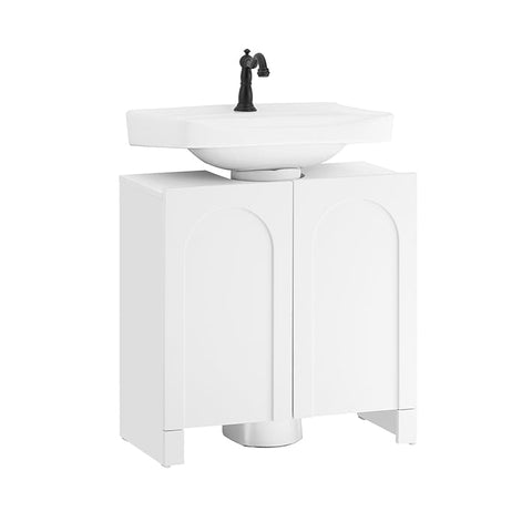 Rootz Sink Cabinet - Vanity Unit - Bathroom Organizer - Expand Storage Space - MDF Material - 60x62x30cm - Silicone Foot Pads to Prevent Rotting