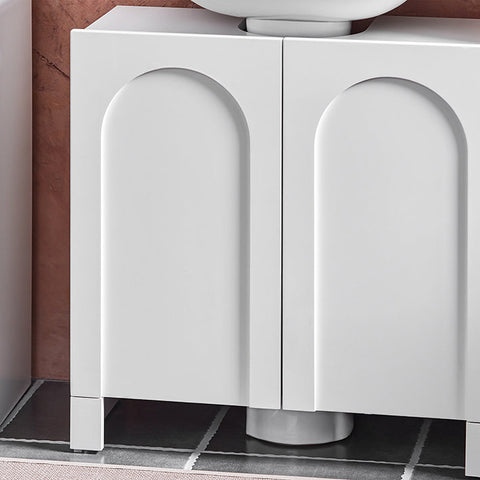 Rootz Sink Cabinet - Vanity Unit - Bathroom Organizer - Expand Storage Space - MDF Material - 60x62x30cm - Silicone Foot Pads to Prevent Rotting