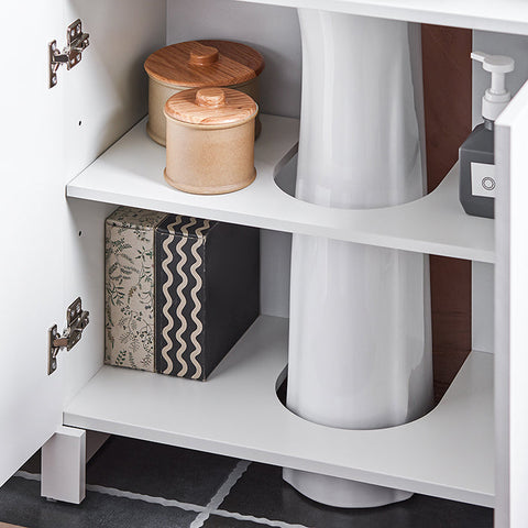 Rootz Sink Cabinet - Vanity Unit - Bathroom Organizer - Expand Storage Space - MDF Material - 60x62x30cm - Silicone Foot Pads to Prevent Rotting
