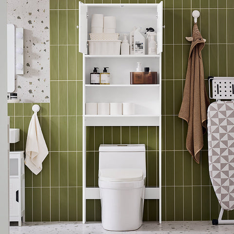 Rootz MDF Storage Cabinet - Shelving Unit - Closet - Easy Access & Storage Space - 65x182x20cm - Wall Mountable - Moisture-Protected