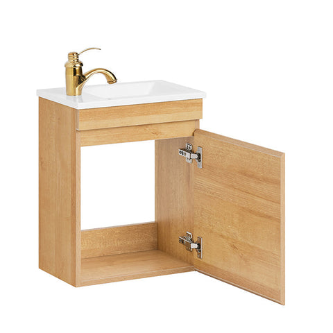 Rootz Narrow Wall-Mounted Sink Cabinet - Bathroom Storage - Compact Vanity - Space-Saving Design - 41x52x24cm