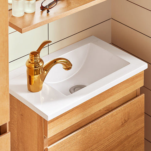 Rootz Narrow Wall-Mounted Sink Cabinet - Bathroom Storage - Compact Vanity - Space-Saving Design - 41x52x24cm